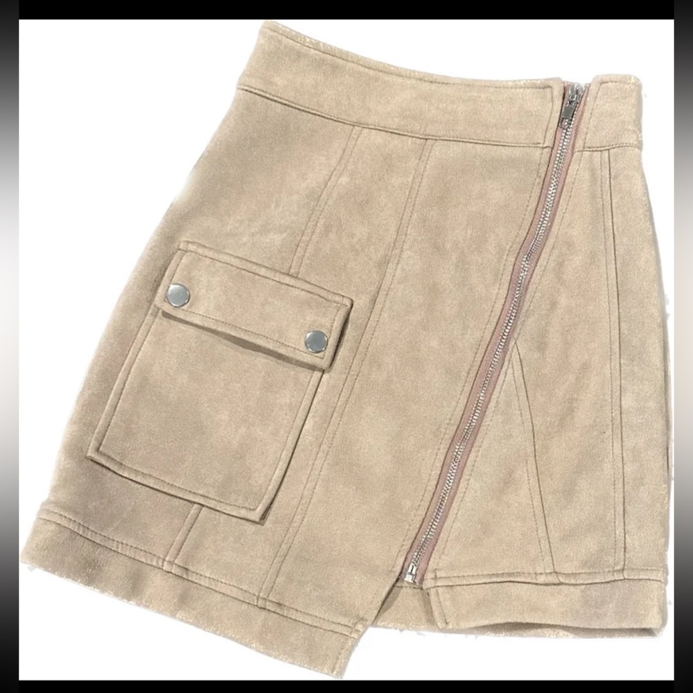 Zippered Front Asymmetrical Mini